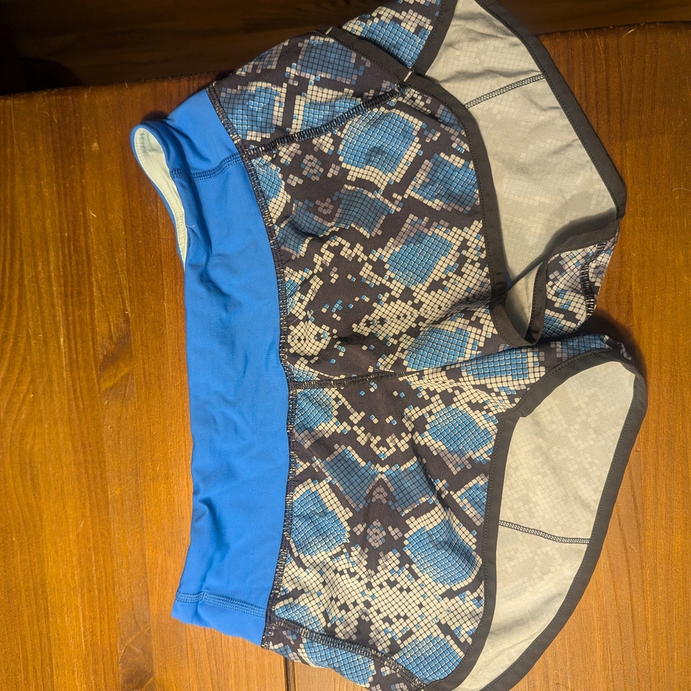 lululemon athletica Blue and Black Patterned Shorts